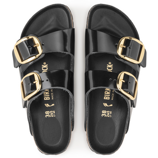 Arizona Big Buckle Natural Leather Patent - High Shine Black