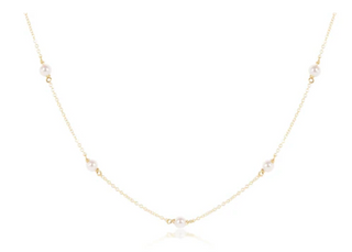 15" Choker Simplicity Chain Gold - 4mm Pearl