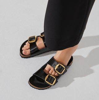 Arizona Big Buckle Natural Leather Patent - High Shine Black