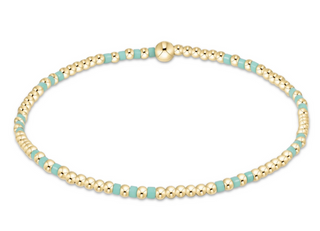 Hope Joy Pattern 2mm Bead Bracelet - Mint