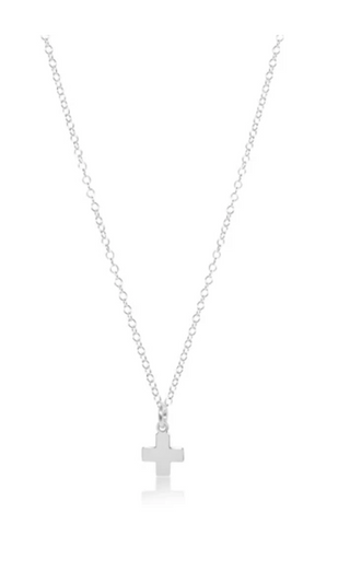 16" Necklace Sterling - Signature Cross Sterling Charm