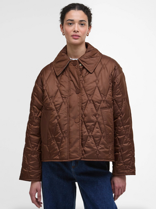 Barbour Bernadette Quilted Jacket - Vicuna / Hessian Tartan