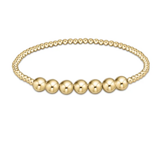 Classic Gold Beaded Bliss 3mm Bead Bracelet - 6mm Gold