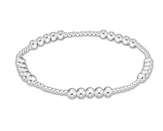 Classic Blissful Pattern 2mm Bead Bracelet - 4mm Sterling