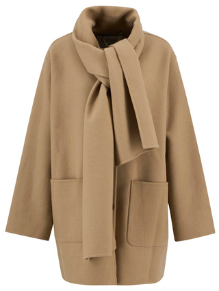 Barbour Clementine Wool Scarf Coat - Camel