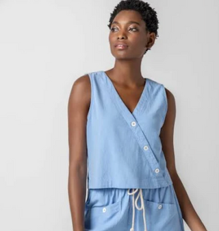 Cross Front Sleeveless Top - Malibu