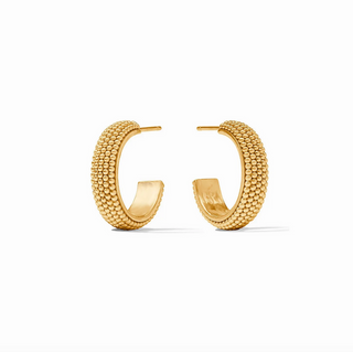 Beaded Eternity Hoop-Cabochon-Gold-S