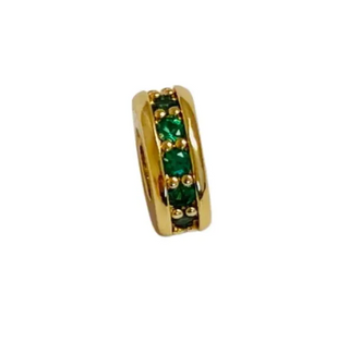 Goddess Charm - Emerald Pave Spacer Bead