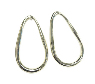 Oval Eve Studs - Shiny 18K Gold Plated