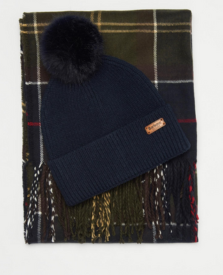 Barbour Dover Beanie & Hailes Scarf Gift Set - Classic