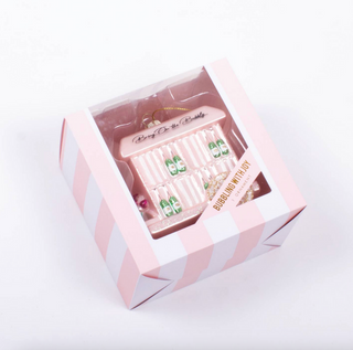 Bubbly Cart Boxed Glass Ornament