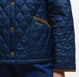 Barbour Icons Cropped Liddesdale Quilted Jacket - Navy