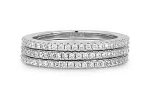 The Classic Pave Bands Set - Silver