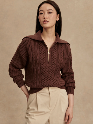 Camello Cable Half Zip 2.0 - Carob