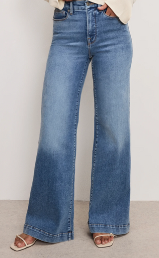 Good Waist Palazzo Light Compression Jeans - Indigo837