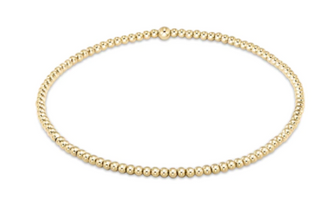 Classic Gold 2mm Bead Bracelet - Gold