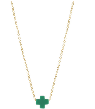 16" Necklace Gold Signature Gold - Emerald
