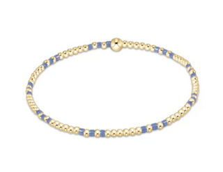 Hope Joy Pattern 2mm Bead Bracelet - Bright Blue