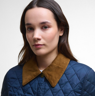 Barbour Icons Cropped Liddesdale Quilted Jacket - Navy