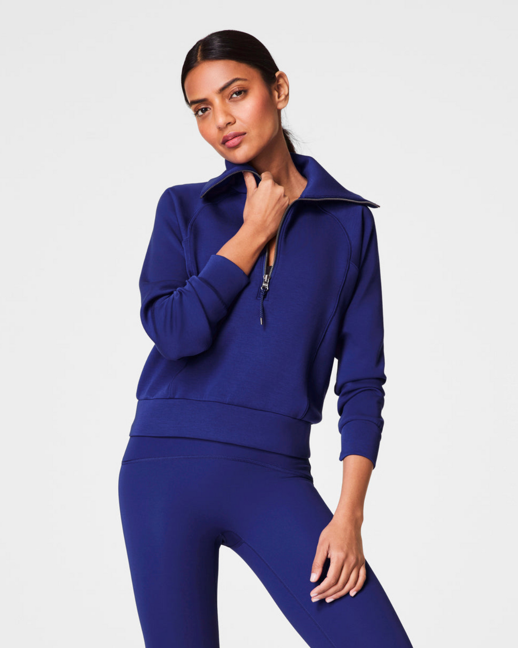 Spanx Airessentials Half Zip - Deep Azure – Monkee's of Fredericksburg