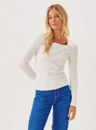 Beaty Long Sleeve Knit Top - Coconut