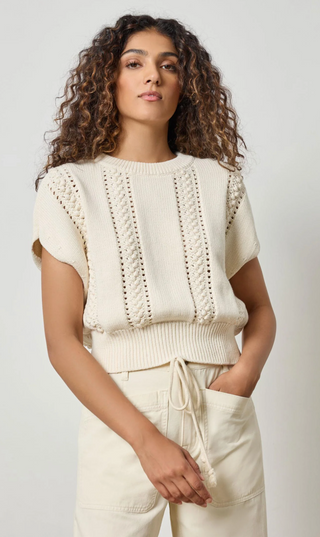 Wedge Crewneck Sweater - Sand