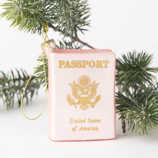 Passport Boxed Glass Ornament