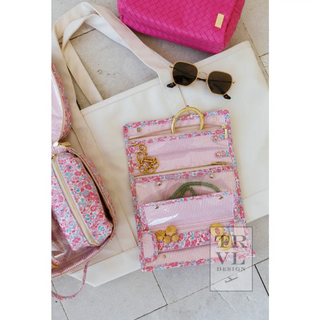 Luxe Jewelry Wallet - Marseille with Pink Pinstripe Liner