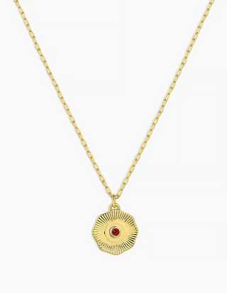 Coin Necklace - Gold / Garnet