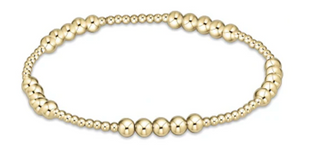 Classic Blissful Pattern 2mm Bead Bracelet - 4mm Gold