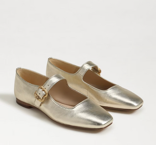 Michaela Flats - Gold Leather