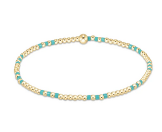 Hope Joy Pattern 2mm Bead Bracelet - Turquoise