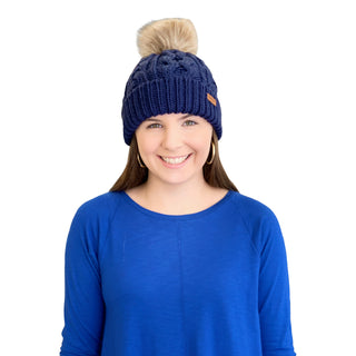 Penshaw Cable Hat - Navy