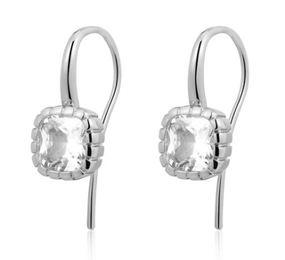 The Classique Cushion Hook Earrings - Silver