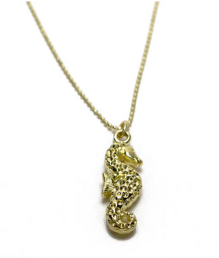 Seahorse Charm Necklace - Gold