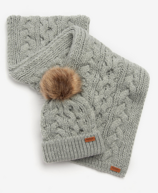 Barbour Penshaw Beanie & Scarf - Grey