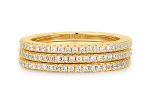The Classic Pave Bands Set - Gold