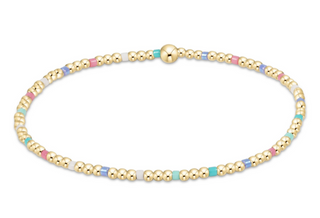 Hope Sincerity Pattern 2mm Bead Bracelet - Hot Pink