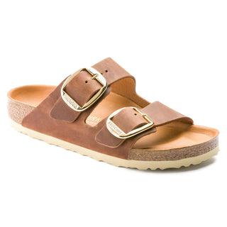 Arizona Big Buckle Oiled Leather Cognac Sandal