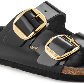 Arizona Big Buckle Natural Leather Patent - High Shine Black