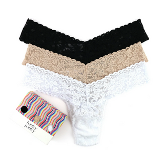 Signature Lace Lowrise Thong Wrapped