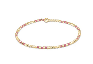 Hope Joy Pattern 2mm Bead Bracelet - Bright Pink