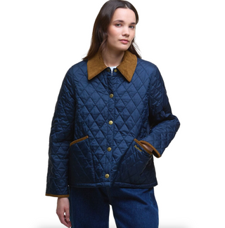 Barbour Icons Cropped Liddesdale Quilted Jacket - Navy