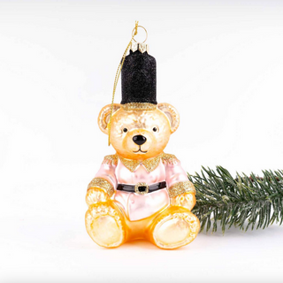 Pink Teddy Bear Boxed Glass Ornament