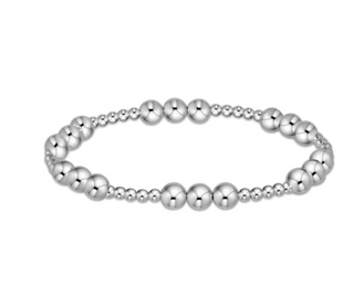 Classic Joy Pattern 6mm Bead Bracelet - Sterling