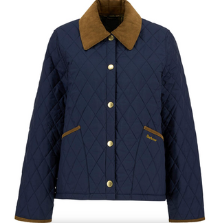 Barbour Icons Cropped Liddesdale Quilted Jacket - Navy