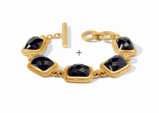 Cheval Stone Bracelet - Gold Obsidian Black