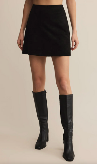 Ciera Suede Mini Skirt - Black