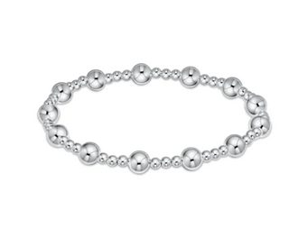 Classic Sincerity Pattern 6MM Bead Bracelet - Sterling
