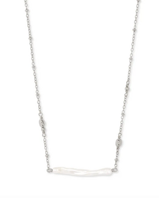 Eileen Pendant Necklace - Silver White Pearl